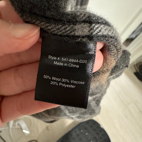 Jenni Kayne O'Keefe Plaid Wool Blend Shacket Flannel Button Up Shirt Size Large - Picture 5 of 7